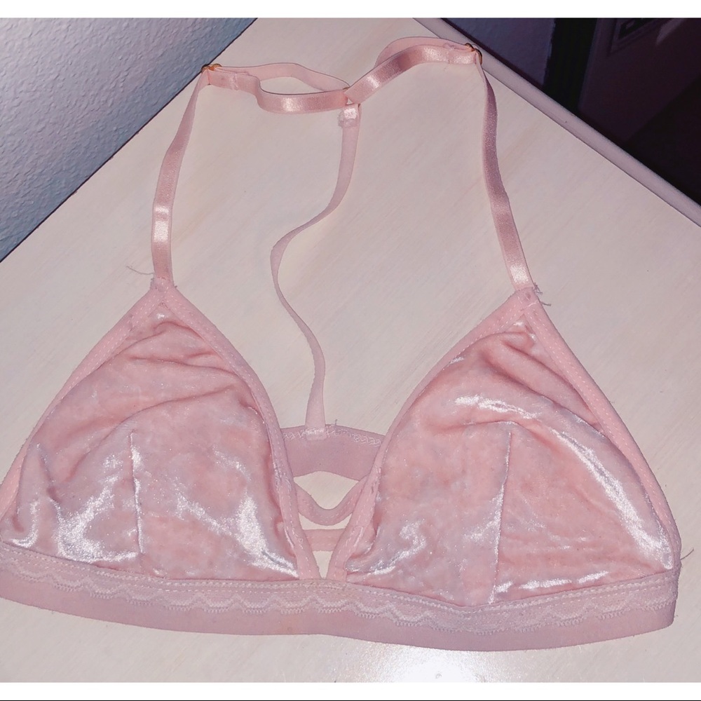 COPY - Garage Clothing baby pink velvet bralette